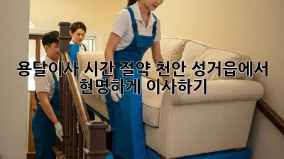 용달이사 시간 절약! 천안 성거읍에서 현명하게 이사하기